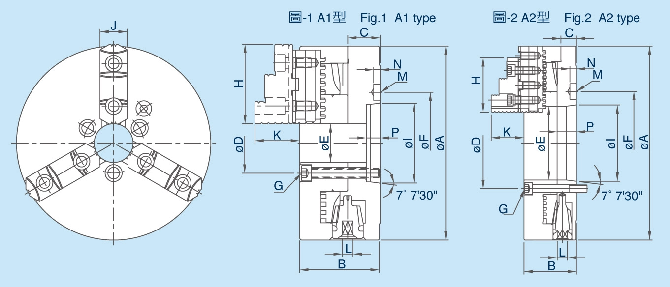 GB 3-Jaw A1강력형 스크롤척